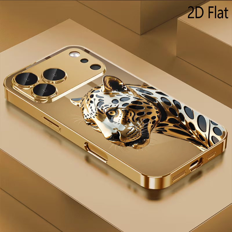 Phone Cases That Cover The Camera - تصميم زجاج مقوى بنقشة الفهد لهواتف