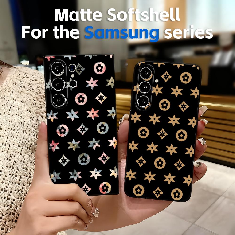 Phone Cases Black - تصميم شعار فاخر مع أنماط متكررة،