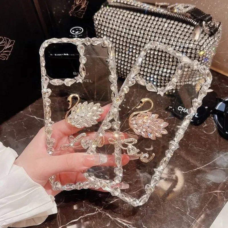 Phone Cases Arc - جراب هاتف بجعة كريستال ماسية ،