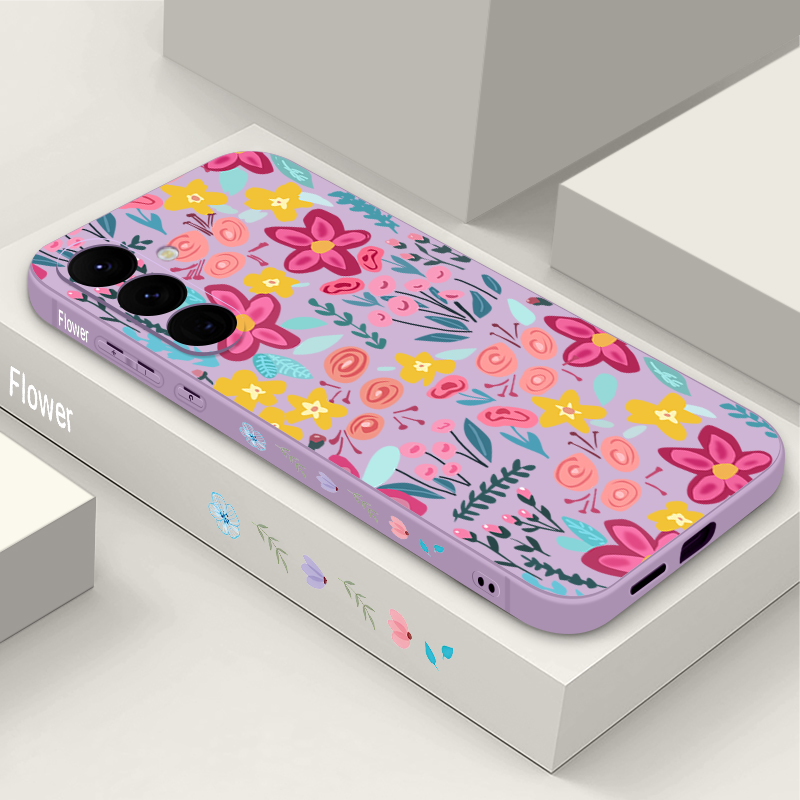 Phone Cases Galaxy A17 - غطاء هاتف بنمط زهور ناعم لهواتف