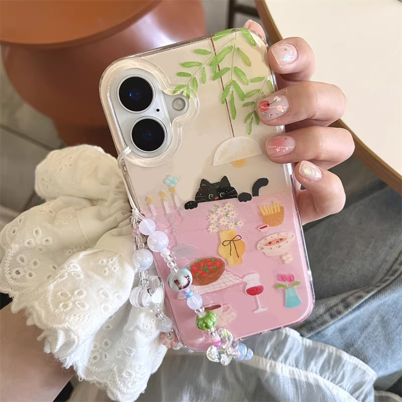Cute Anime Case - جراب هاتف بتصميم قطة سوداء صغيرة