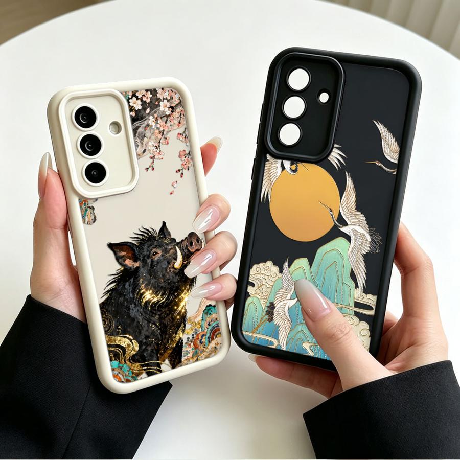 Phone Cases Galaxy A17 - غطاء هاتف بتصميم كرتوني لرافعة وغزال