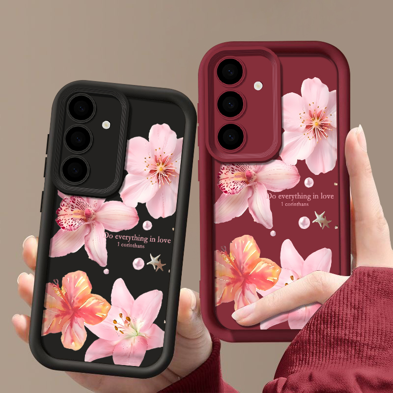 غطاء هاتف بزهور وردية لسامسونج - مراجعة Phone Cases Galaxy A17 وسعره